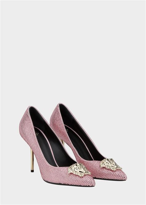 versace pink diamond heels|Versace palazzo high heels.